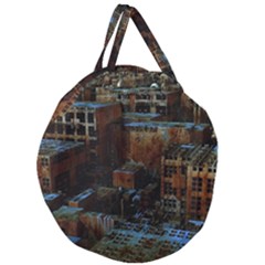 Building Ruins Old Industry Giant Round Zipper Tote by Pakrebo