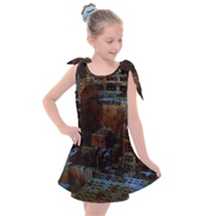 Building Ruins Old Industry Kids  Tie Up Tunic Dress by Pakrebo