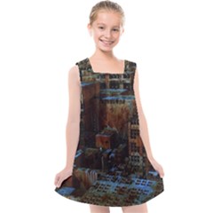 Building Ruins Old Industry Kids  Cross Back Dress by Pakrebo