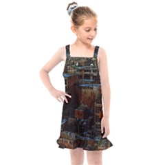 Building Ruins Old Industry Kids  Overall Dress by Pakrebo