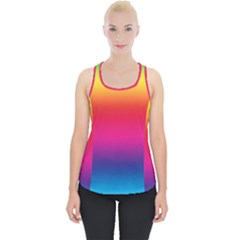 Neon Bright Rainbow Piece Up Tank Top by retrotoomoderndesigns