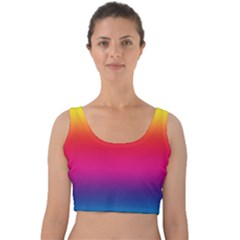 Neon Bright Rainbow Velvet Crop Top by retrotoomoderndesigns