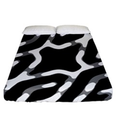 Giant Bold Dark Geometric Print Fitted Sheet (california King Size) by dflcprintsclothing