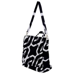 Giant Bold Dark Geometric Print Crossbody Backpack