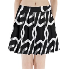 Giant Bold Dark Geometric Print Pleated Mini Skirt by dflcprintsclothing