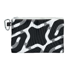 Giant Bold Dark Geometric Print Canvas Cosmetic Bag (large)