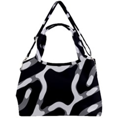 Giant Bold Dark Geometric Print Double Compartment Shoulder Bag