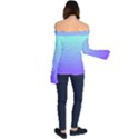 Turquoise Purple Dream Off Shoulder Long Sleeve Top View2