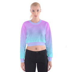 Pink Aqua Dream Cropped Sweatshirt by retrotoomoderndesigns