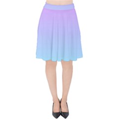 Pink Aqua Dream Velvet High Waist Skirt by retrotoomoderndesigns