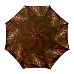 Fractal Copper Copper Color Leaf Golf Umbrellas by Pakrebo