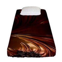 Fractal Copper Copper Color Leaf Fitted Sheet (single Size) by Pakrebo