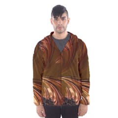 Fractal Copper Copper Color Leaf Hooded Windbreaker (men)