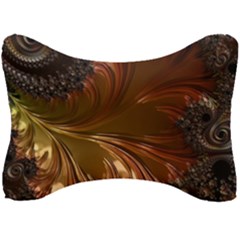 Fractal Copper Copper Color Leaf Seat Head Rest Cushion by Pakrebo