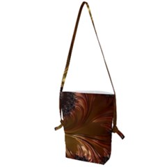 Fractal Copper Copper Color Leaf Folding Shoulder Bag