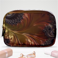 Fractal Copper Copper Color Leaf Make Up Pouch (small) by Pakrebo