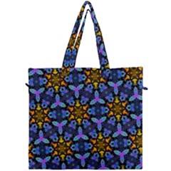 Blue Flowers Wallpaper Backgrounds Canvas Travel Bag by Pakrebo