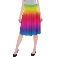 Neon Bright Rainbow Midi Beach Skirt by retrotoomoderndesigns