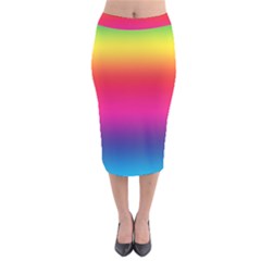 Neon Bright Rainbow Velvet Midi Pencil Skirt by retrotoomoderndesigns