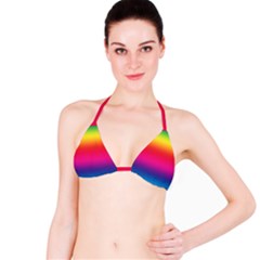 Neon Bright Rainbow Bikini Top by retrotoomoderndesigns