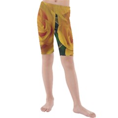 Yellow Rose Kids  Mid Length Swim Shorts by Riverwoman