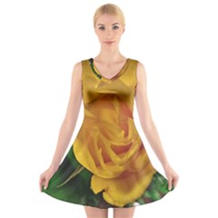 Yellow Rose V-neck Sleeveless Dress by Riverwoman