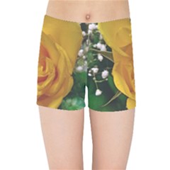 Yellow Rose Kids  Sports Shorts by Riverwoman