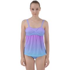 Pink Aqua Dream Twist Front Tankini Set by retrotoomoderndesigns