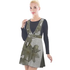 Paperwhite Plunge Pinafore Velour Dress