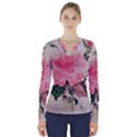 Margaret s rose V-Neck Long Sleeve Top View1