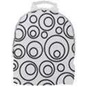 Abstract Black On White Circles Design White Mini Full Print Backpack View1