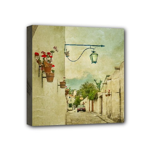 Vintage Grunge Print Arequipa Street, Peru Mini Canvas 4  X 4  (stretched) by dflcprintsclothing