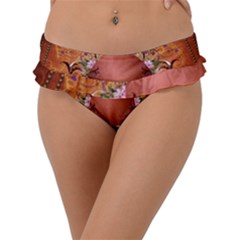 Wonderful Steampunk Easter Egg With Flowers Frill Bikini Bottom