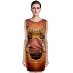 Wonderful Steampunk Easter Egg With Flowers Classic Sleeveless Midi Dress