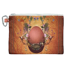 Wonderful Steampunk Easter Egg With Flowers Canvas Cosmetic Bag (XL)