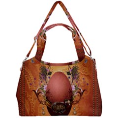 Wonderful Steampunk Easter Egg With Flowers Double Compartment Shoulder Bag