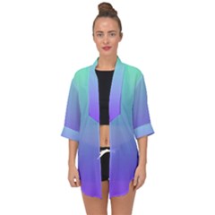 Turquoise Purple Dream Open Front Chiffon Kimono