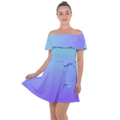 Turquoise Purple Dream Off Shoulder Velour Dress