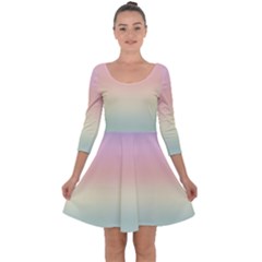 Balmy Pastel Seashore Quarter Sleeve Skater Dress by retrotoomoderndesigns