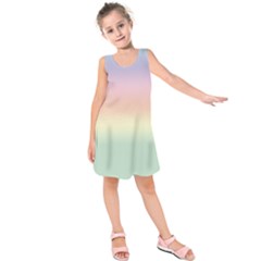 Balmy Pastel Seashore Kids  Sleeveless Dress by retrotoomoderndesigns