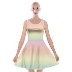 Balmy Pastel Seashore Velvet Skater Dress by retrotoomoderndesigns