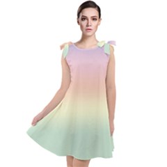 Balmy Pastel Seashore Tie Up Tunic Dress