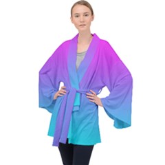 Fuschia Turquoise Dream Velvet Kimono Robe