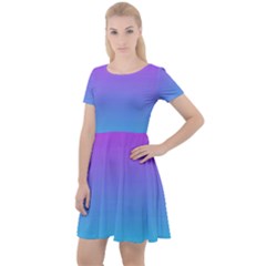 Fuschia Turquoise Dream Cap Sleeve Velour Dress 