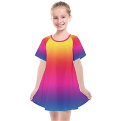 Neon Bright Rainbow Kids  Smock Dress