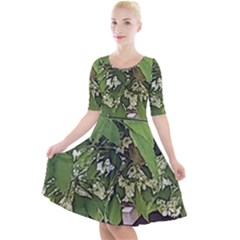 Garden Of The Phoenix  Quarter Sleeve A-line Dress