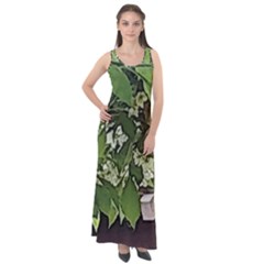 Garden Of The Phoenix  Sleeveless Velour Maxi Dress