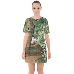 Garden Of The Phoenix  Sixties Short Sleeve Mini Dress by Riverwoman