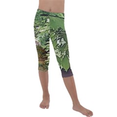 Garden Of The Phoenix  Kids  Lightweight Velour Capri Leggings  by Riverwoman