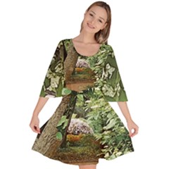 Garden Of The Phoenix  Velour Kimono Dress